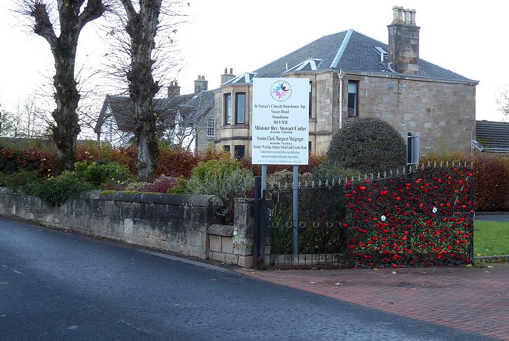 The entrance gate to St Ninian's Church in Vicars Road..